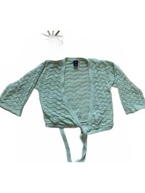 Gap Light Green Knit Open Front Cardigan Sweater Size Small